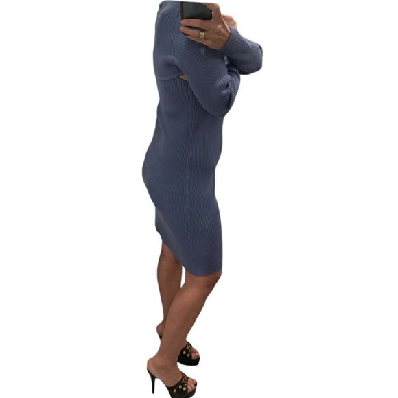 House Of Harlow 1960 Blue Knit Mini Dress 2 Pieces Set.Size XL - Picture 4 of 14